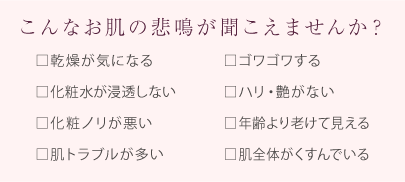 こんなお肌の悲鳴が聞こえませんか?